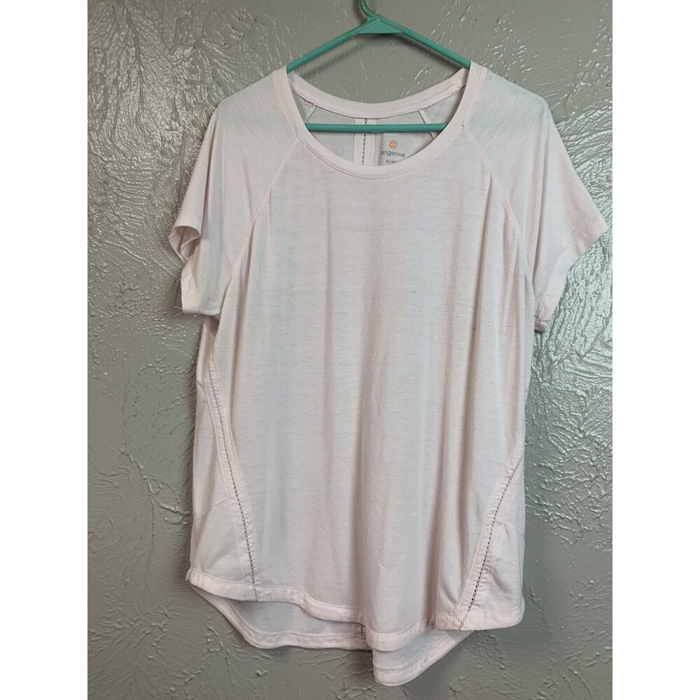 Tangerine Womens Short Sleeve Round Neck Active‎ T-Shirt Pink Size XL